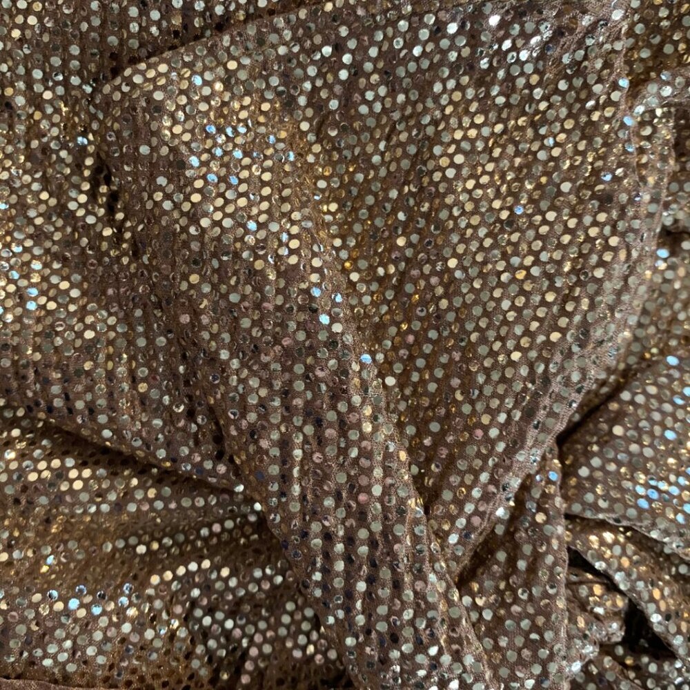Show Me Your MuMu Wrap Me Up Skirt Tan Gold Confetti Womens Size Large NWT - Picture 7 of 10